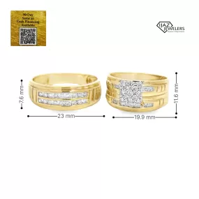 10K Gold 0.85 CTW Diamond Trio Wedding Set