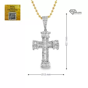 10K White Gold1.75 CTW Diamond Cross Charm