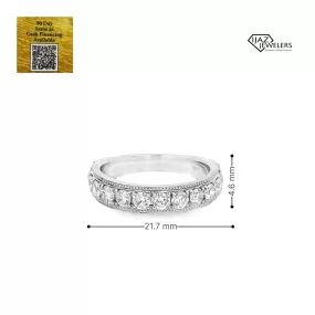 14K White Gold 1.00 CTW Diamond Band