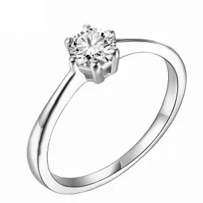 14k White Gold Solitaire Moissanite Ring 0.5ct