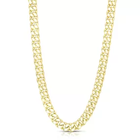 14k Yellow Gold Miami Cuban Link Chain Necklace, Width 6.9mm