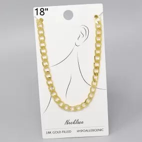 18K Gold Filled Curb Chain Necklace - 18"