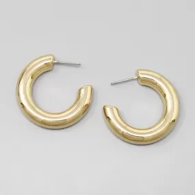 Basic Pipe Hoop Earrings (30 mm)