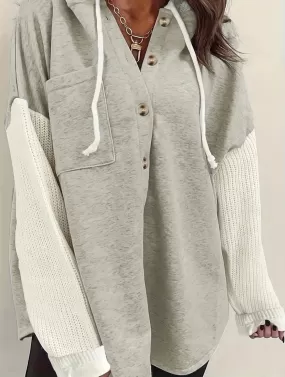 Blush & Slay Plus Size Button Front Pocket Hoodie, Posh  Mommies Collection, S-6XL