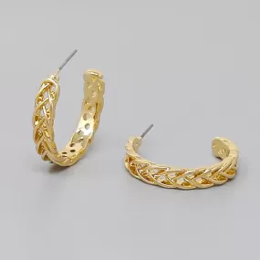 Braided Metal Hoop Earrings