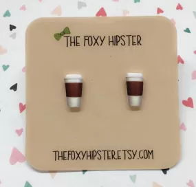 Coffee Cup Stud Earrings