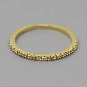 Cubic Zirconia Pave Gold Dipped Ring