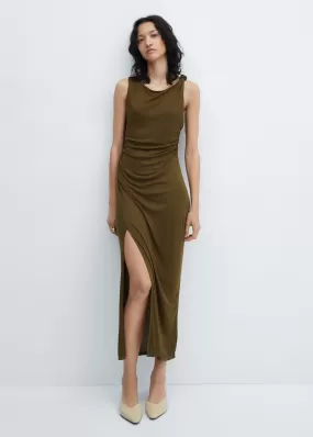 Cut-out ruched dress