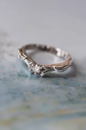 Diamond and leaves wedding band, matching ring for Wisteria