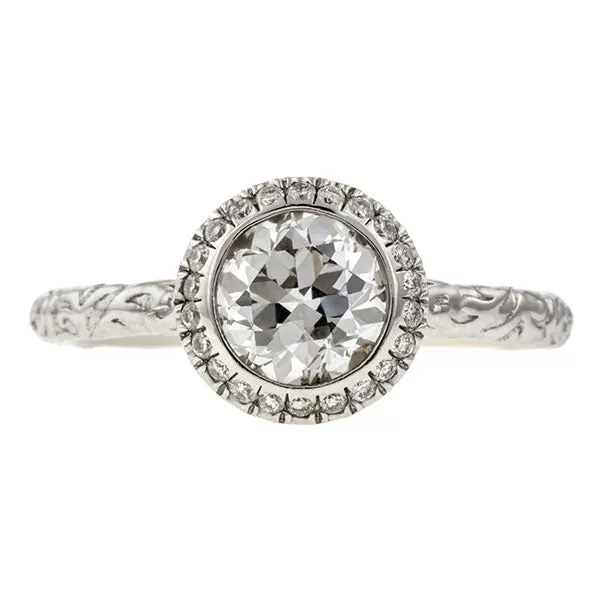 Diamond Frame Engagement Ring, Old European 1.04ct- Heirloom by Doyle & Doyle