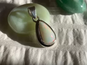 Ethiopian Welo Opal Ansley Pendant - Long Teardrop