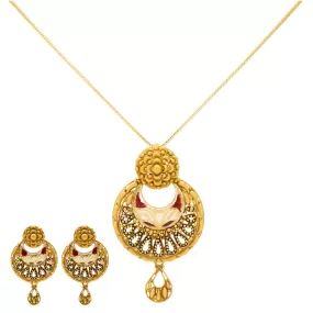 Gaurika Pendant Set in 22K Yellow Gold (29.6gm)