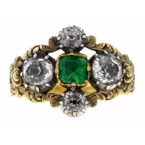 Georgian Emerald & Diamond Ring