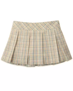 GINGERSNAPS SS24 Baby Marina Checkered Pleated Pull-On Skirt