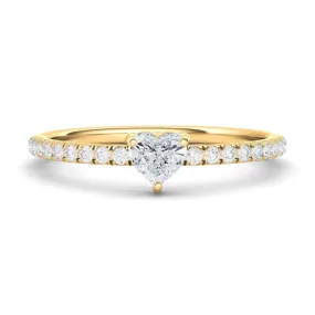 Heart & Pave Diamond Ring