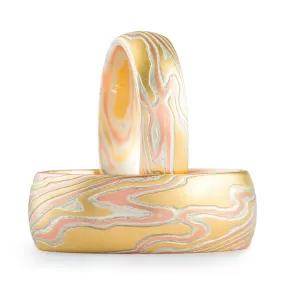 Illuminated 18kt Fire Palette Ring Set in Twist Pattern