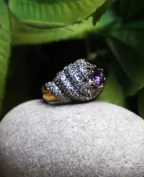 Purple HoneyComb Ring