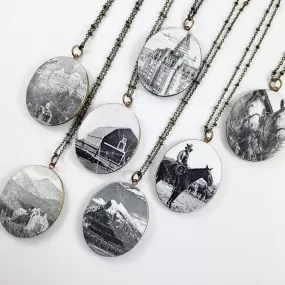 *Ready-Made* B/W Photo Locket Necklaces