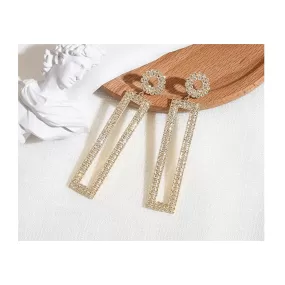 Rectangle Rhinestone Earrings