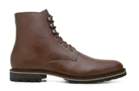 'Robert' vegan men's lace-up boots by Ahimsa - cognac