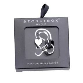 Secret Box Sterling Silver Dipped Heart Hoop Earrings