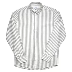 Soulland - Goldsmith Button-down Shirt - White / Green Stripes