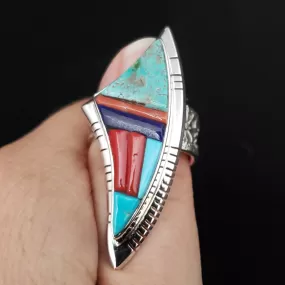 Stunning Inlay Ring - Adjustable