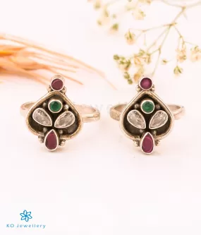 The Sana Silver Gemstone Toe-Rings