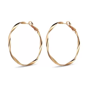 Twist Hoop Earrings Gold