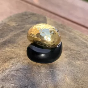 Vintage Onyx & Gold Crossover Ring